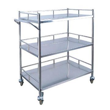 Three Shelves Stainless Steel Medical Trolley OZ631B